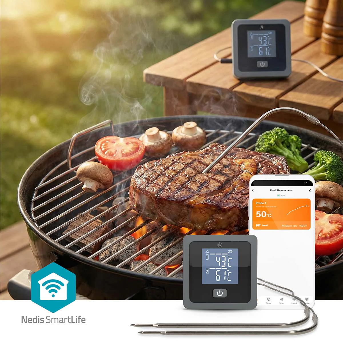 SmartLife vleesthermometer Buzzer / Push melding - Bluetooth® - Timer - Image 10