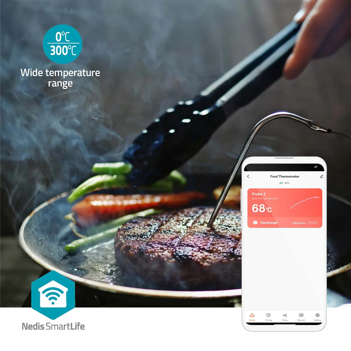SmartLife vleesthermometer Buzzer / Push melding - Bluetooth® - Timer - Image 8