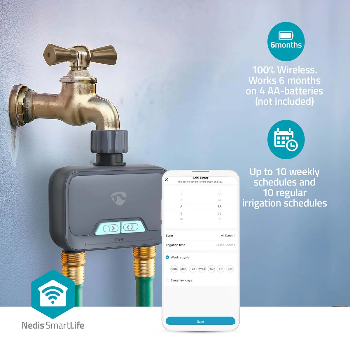 SmartLife Water Control Bluetooth® - Batterij Gevoed - IP54 - Image 9