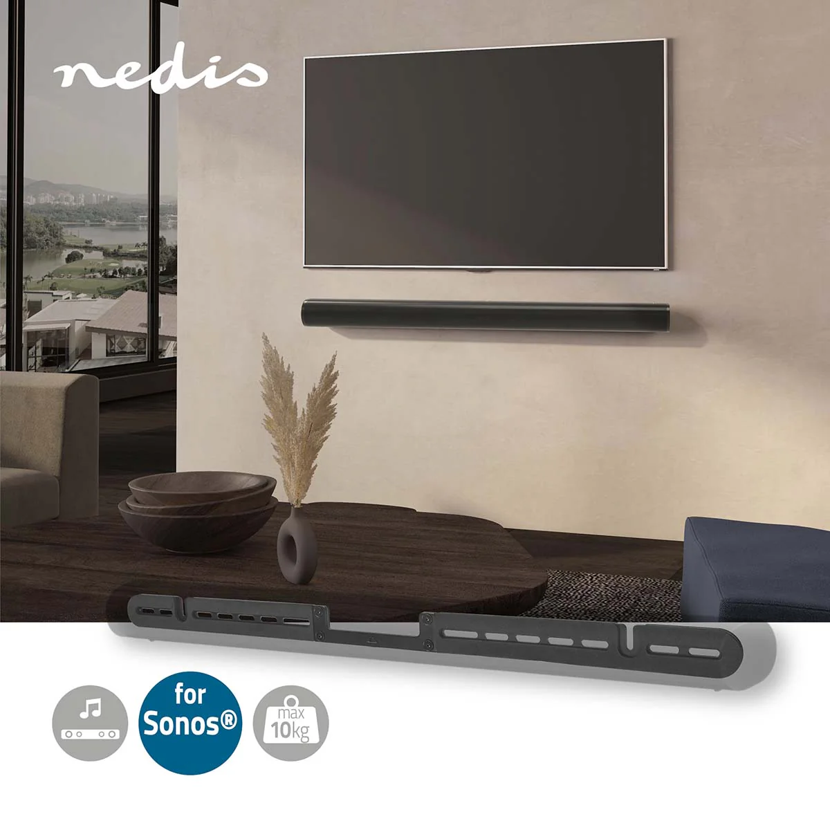 Soundbar Beugel Geschikt voor: Sonos® Arc⢠- Wand - 10 kg - Image 9