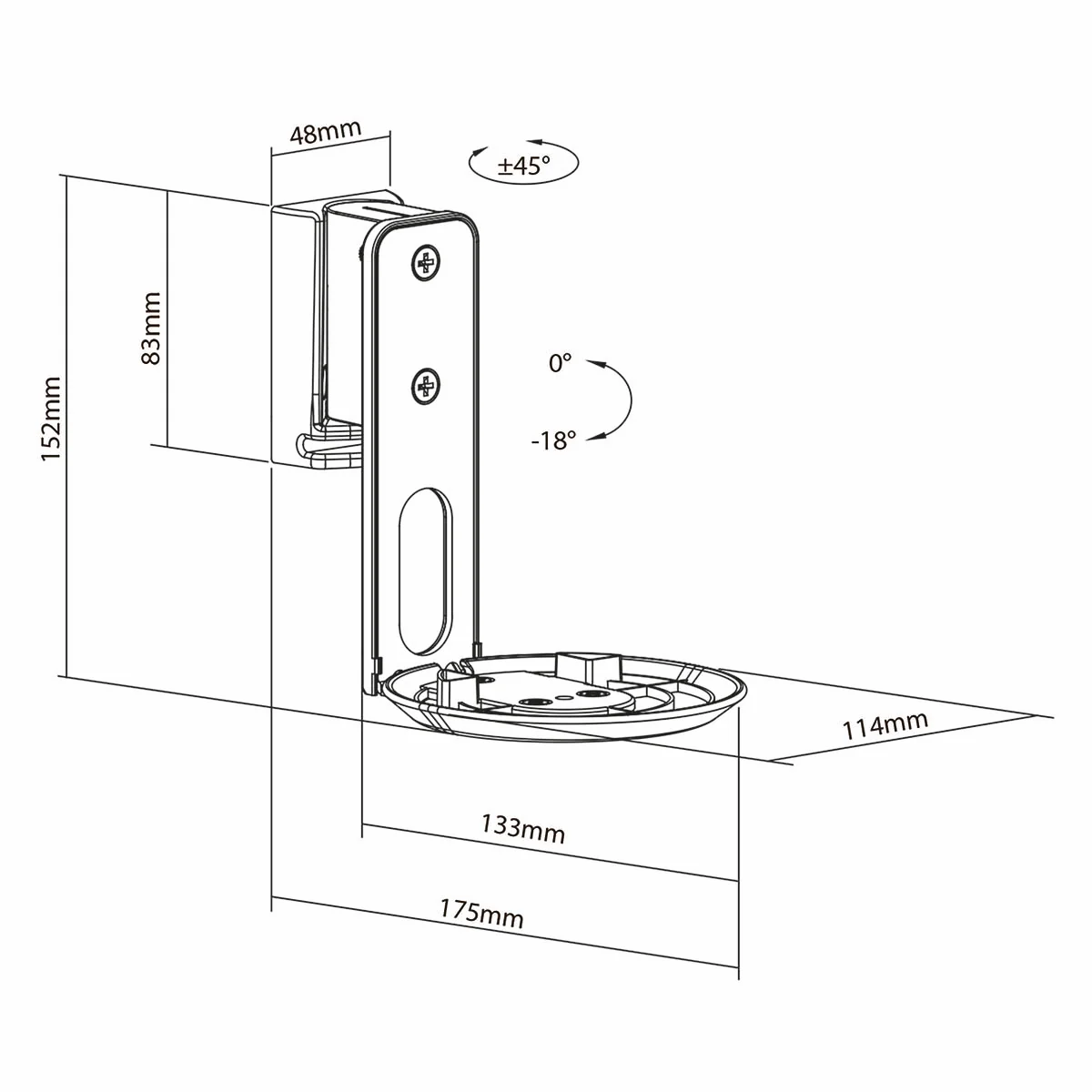 Speakerbeugel Geschikt voor: Sonos® Era100 - Wand - 3 kg - Image 11
