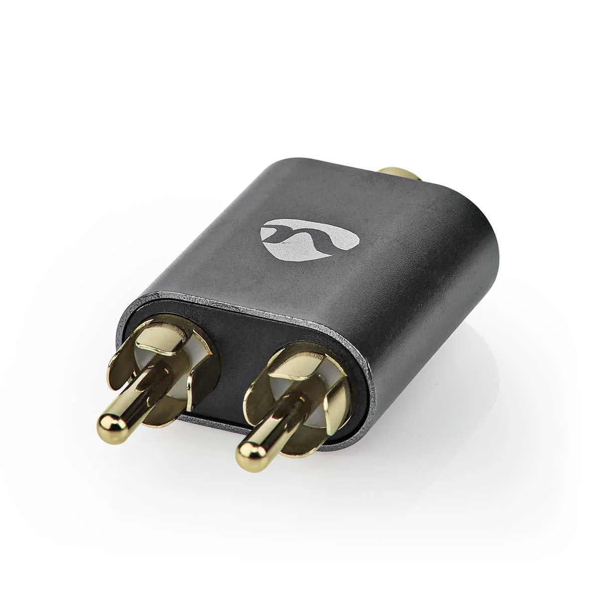 Stereo-Audioadapter 2x RCA Male - 3,5 mm Female - Verguld