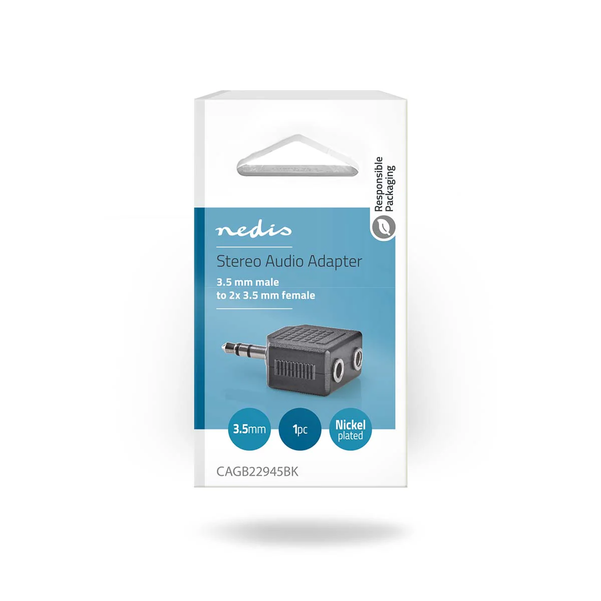 Stereo-Audioadapter 3,5 mm Male - 2x 3,5 mm Female - Vernikkeld - Image 4