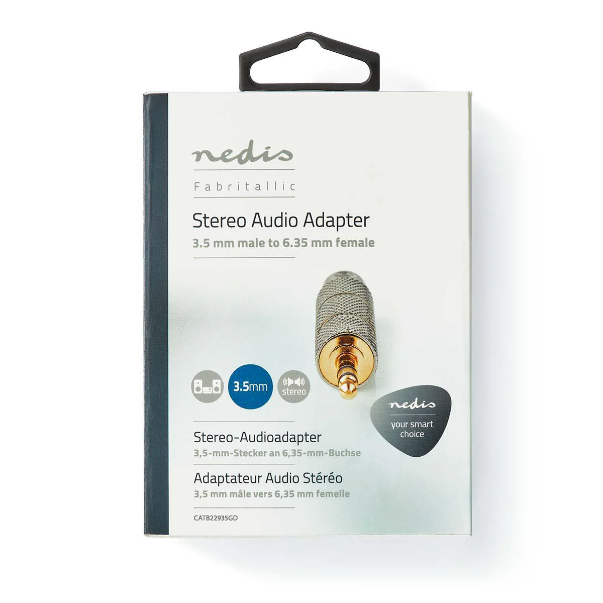 Stereo-Audioadapter 3,5 mm Male - 6,35 mm Female - Verguld - Image 8