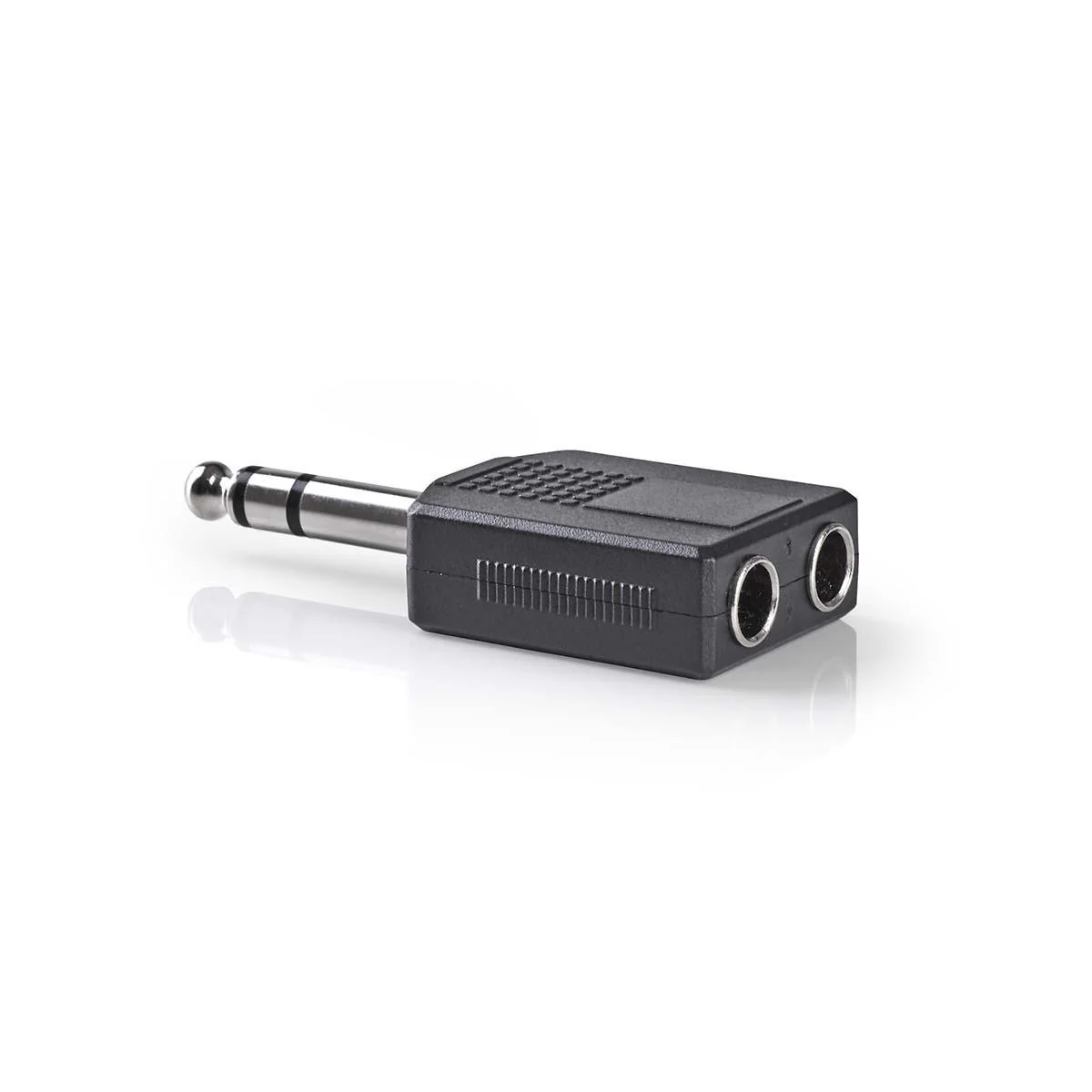 Stereo-Audioadapter 6,35 mm Male - 2x 6,35 mm Female - Vernikkeld - Image 3