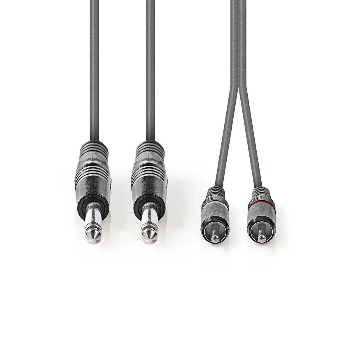 Stereo-Audiokabel 2x 6,35 mm Male - 2x RCA Male - Vernikkeld - Image 2