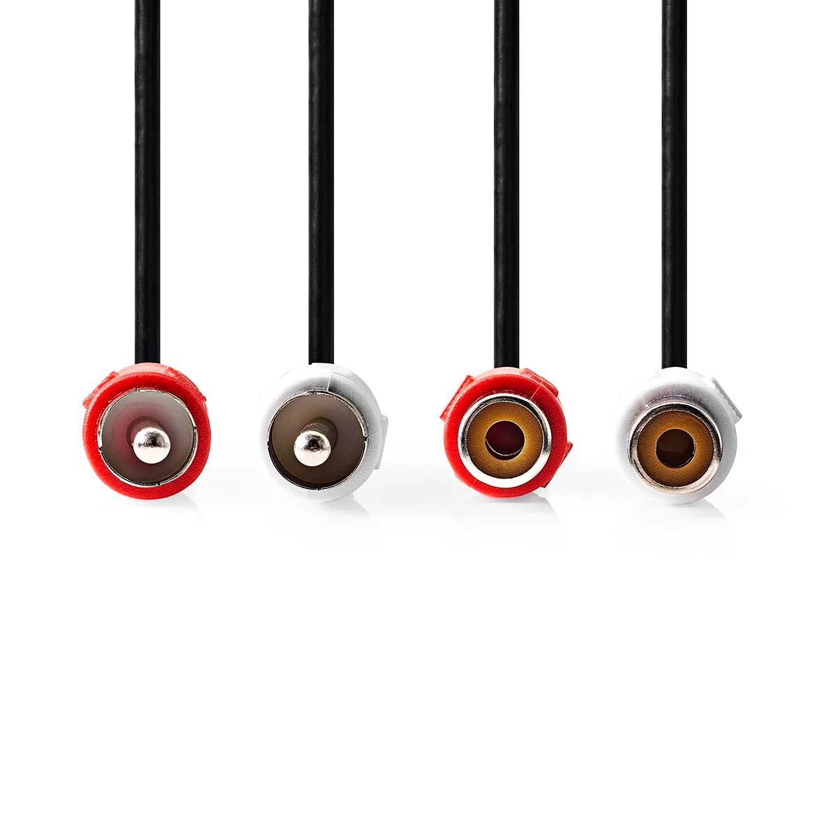 Stereo-Audiokabel 2x RCA Male - 2x RCA Female - Vernikkeld - Image 2