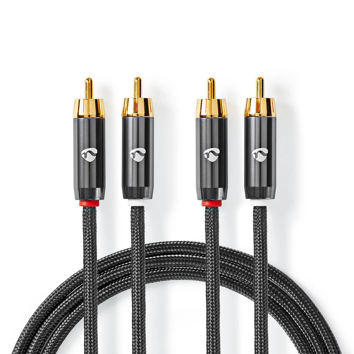 Stereo-Audiokabel 2x RCA Male - 2x RCA Male - Verguld