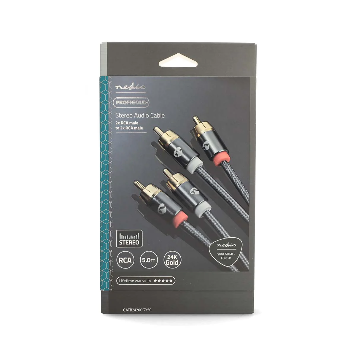 Stereo-Audiokabel 2x RCA Male - 2x RCA Male - Verguld - Image 10