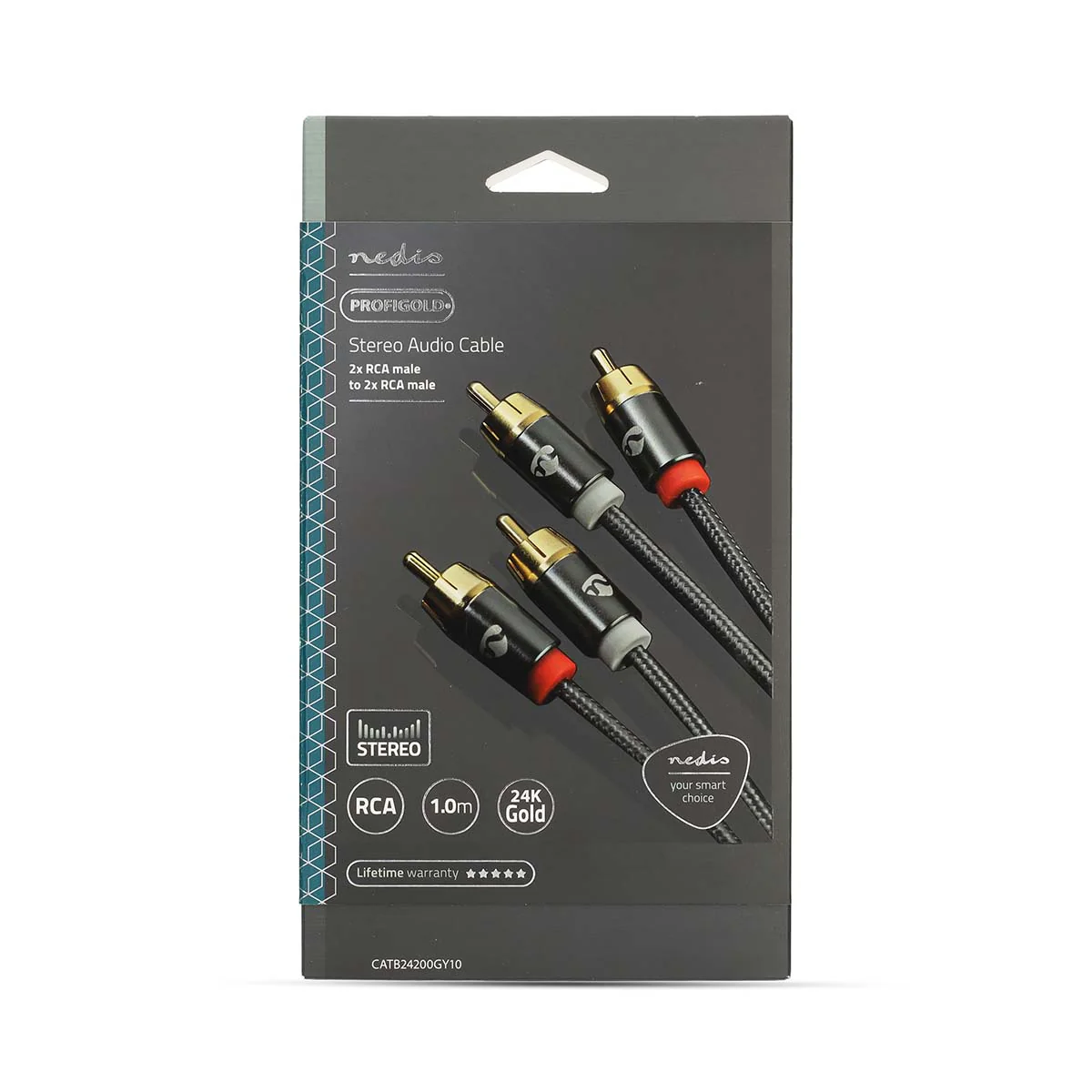 Stereo-Audiokabel 2x RCA Male - 2x RCA Male - Verguld - Image 7