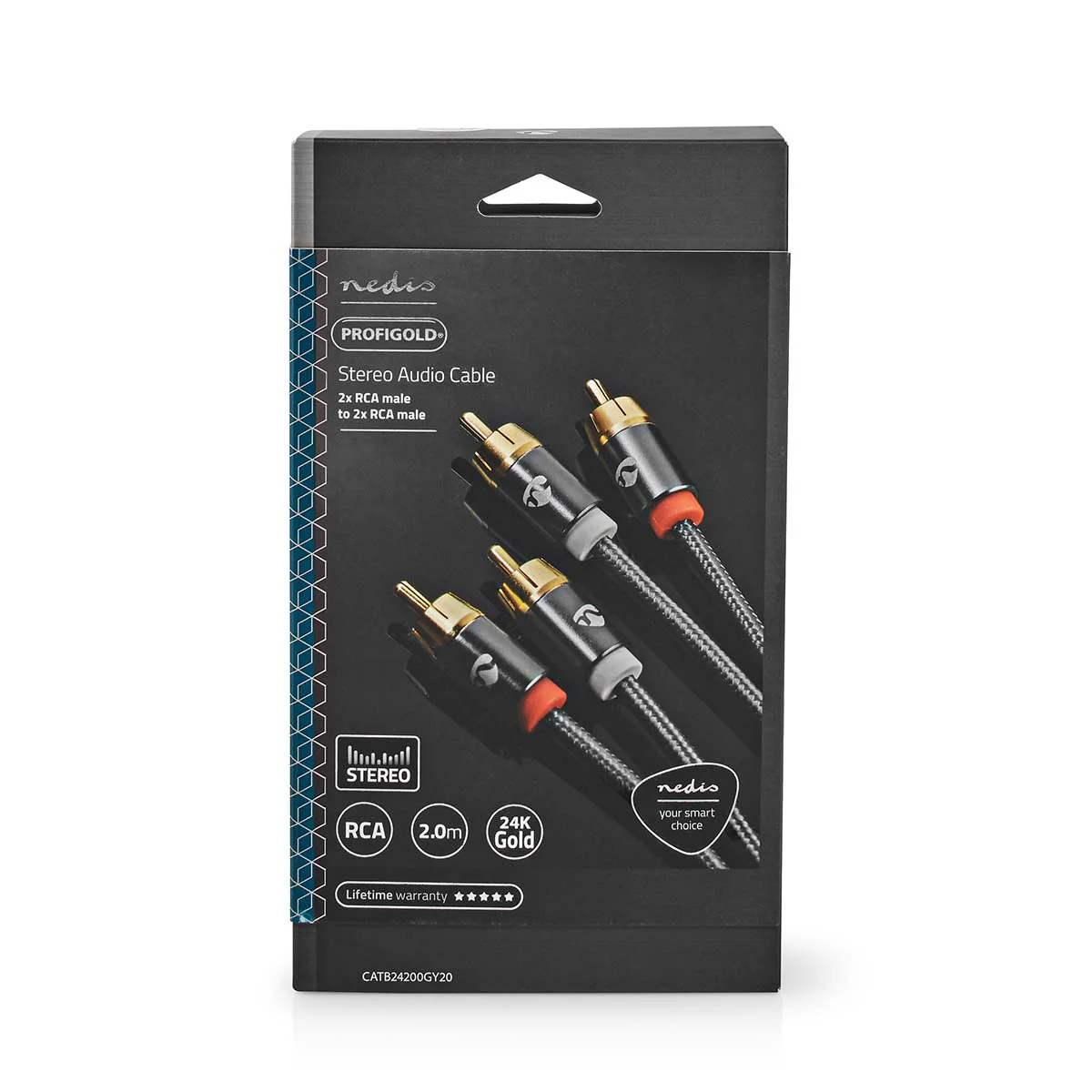 Stereo-Audiokabel 2x RCA Male - 2x RCA Male - Verguld - Image 9