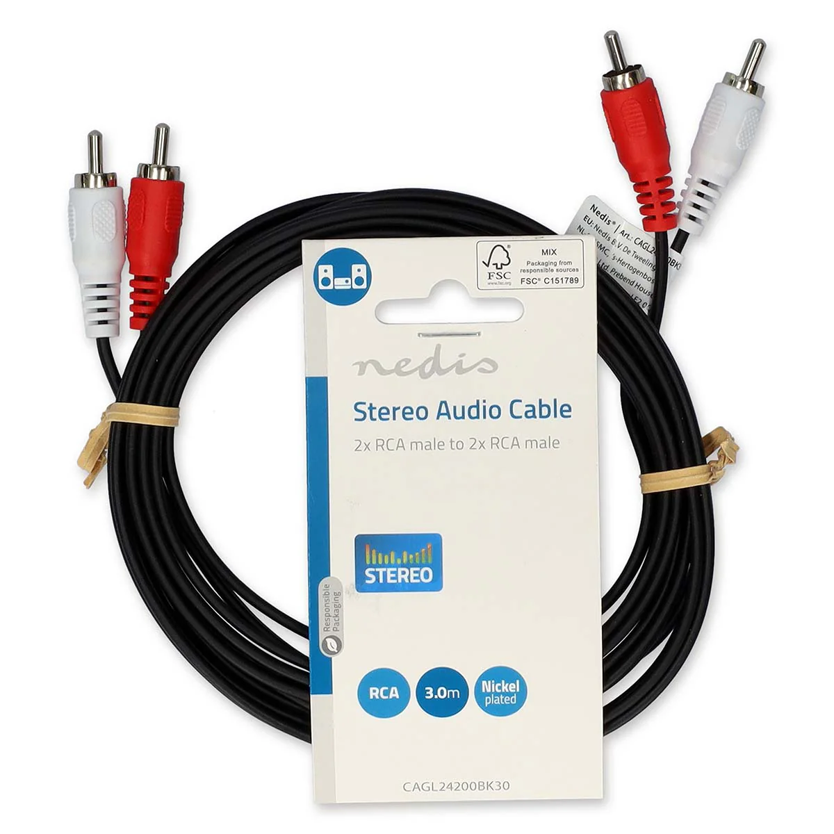 Stereo-Audiokabel 2x RCA Male - 2x RCA Male - Vernikkeld - Image 7