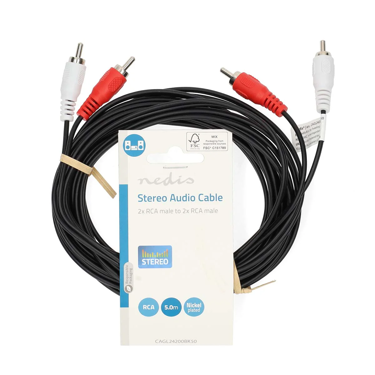 Stereo-Audiokabel 2x RCA Male - 2x RCA Male - Vernikkeld - Image 8