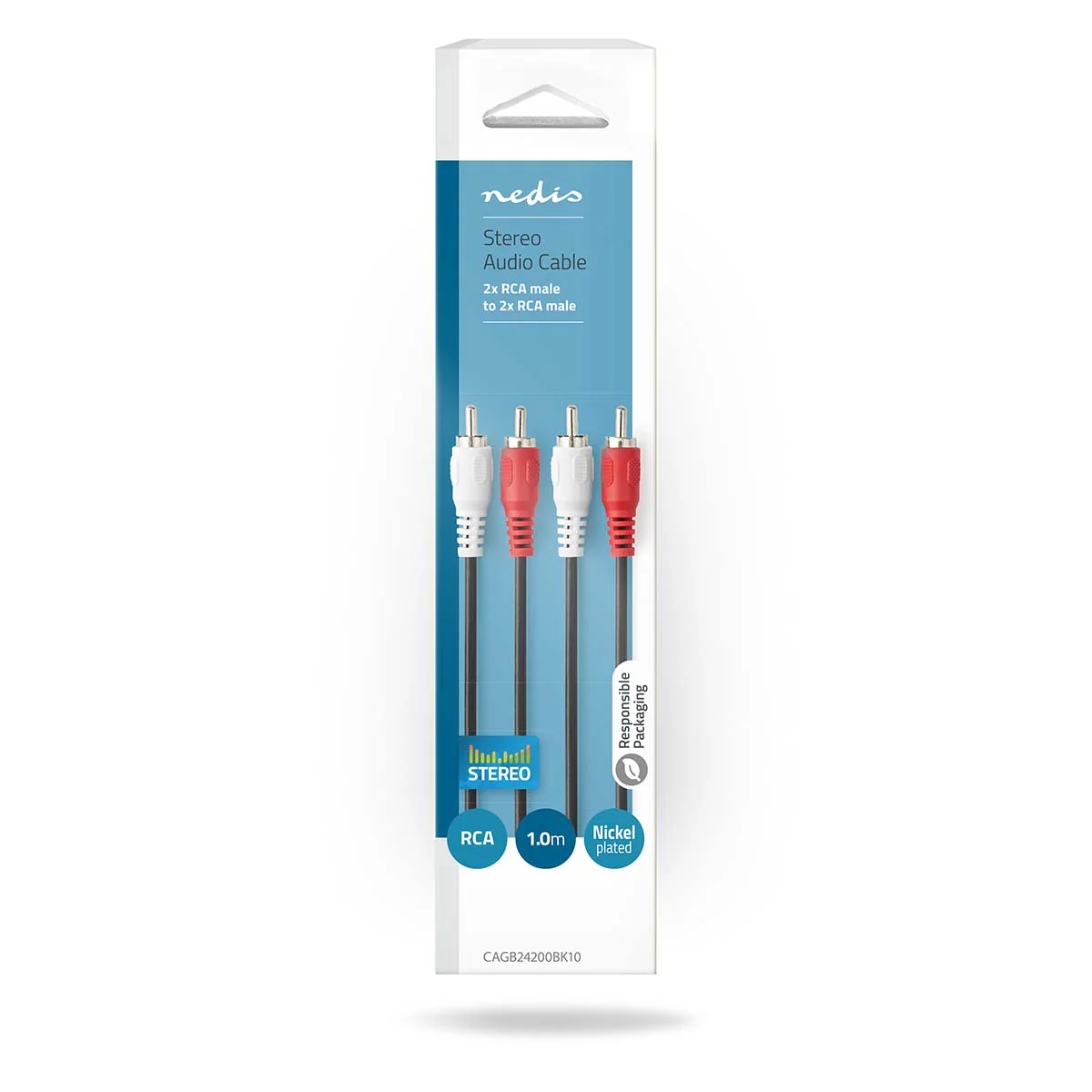 Stereo-Audiokabel 2x RCA Male - 2x RCA Male - Vernikkeld - Image 3