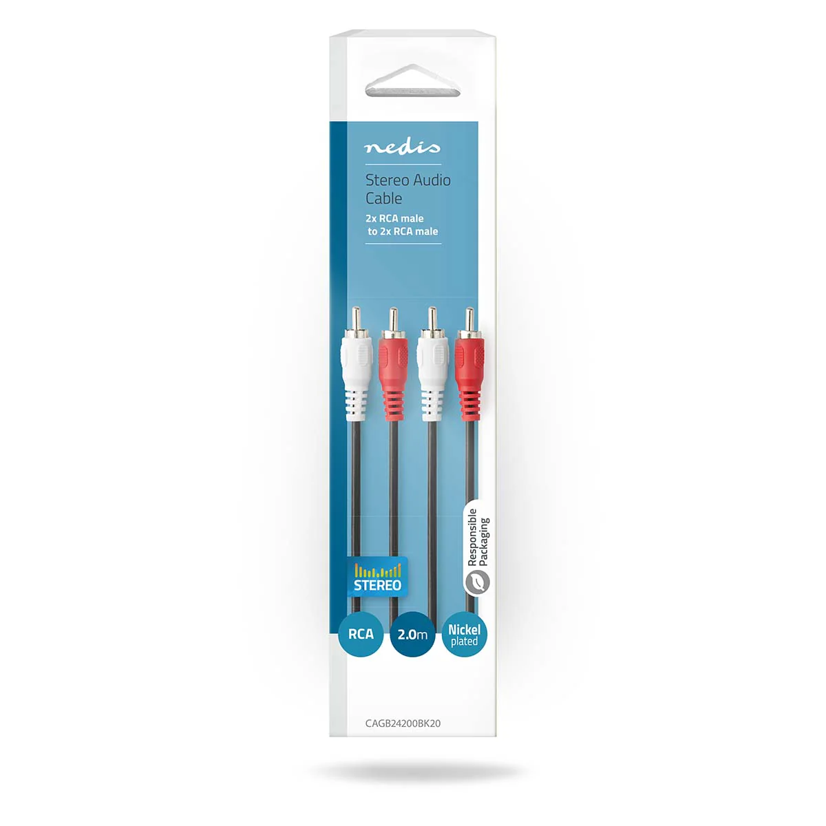 Stereo-Audiokabel 2x RCA Male - 2x RCA Male - Vernikkeld - Image 6