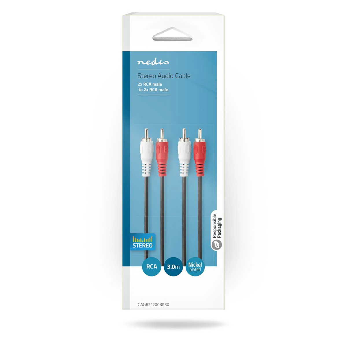 Stereo-Audiokabel 2x RCA Male - 2x RCA Male - Vernikkeld - Image 7