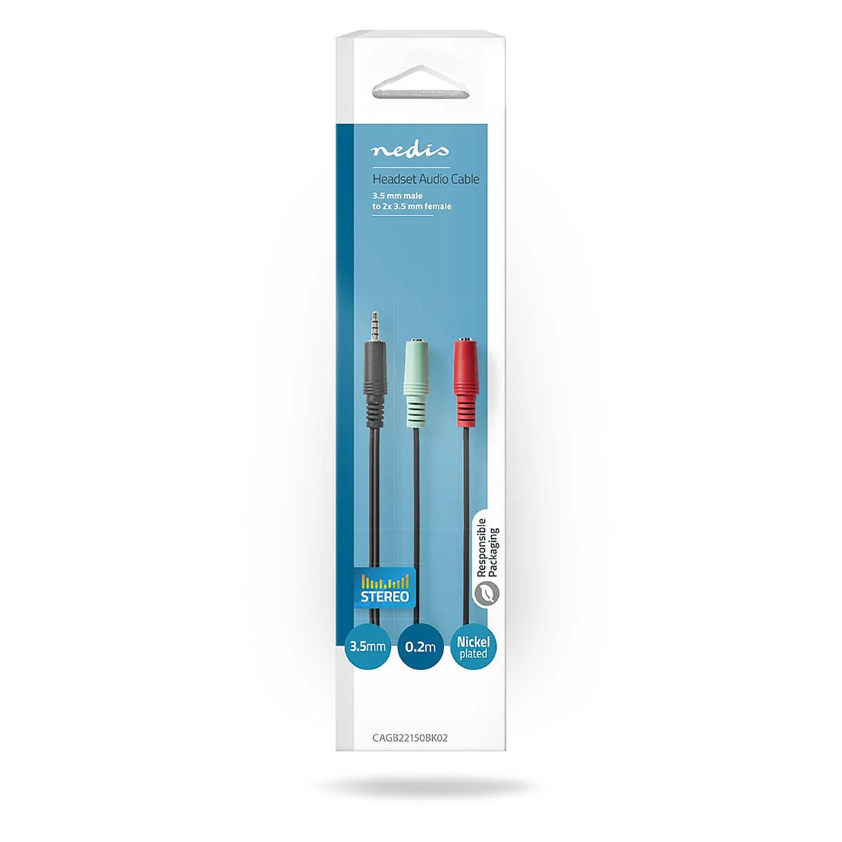 Stereo-Audiokabel 3,5 mm Male - 2x 3,5 mm Female - Vernikkeld - Image 6