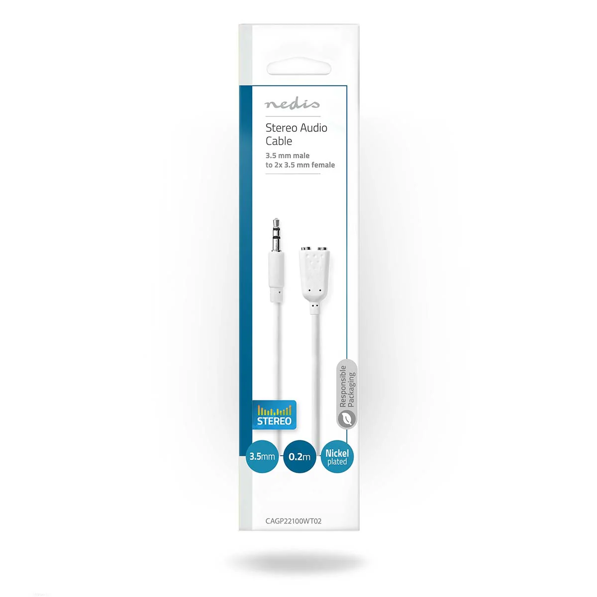 Stereo-Audiokabel 3,5 mm Male - 2x 3,5 mm Female - Vernikkeld - Image 5