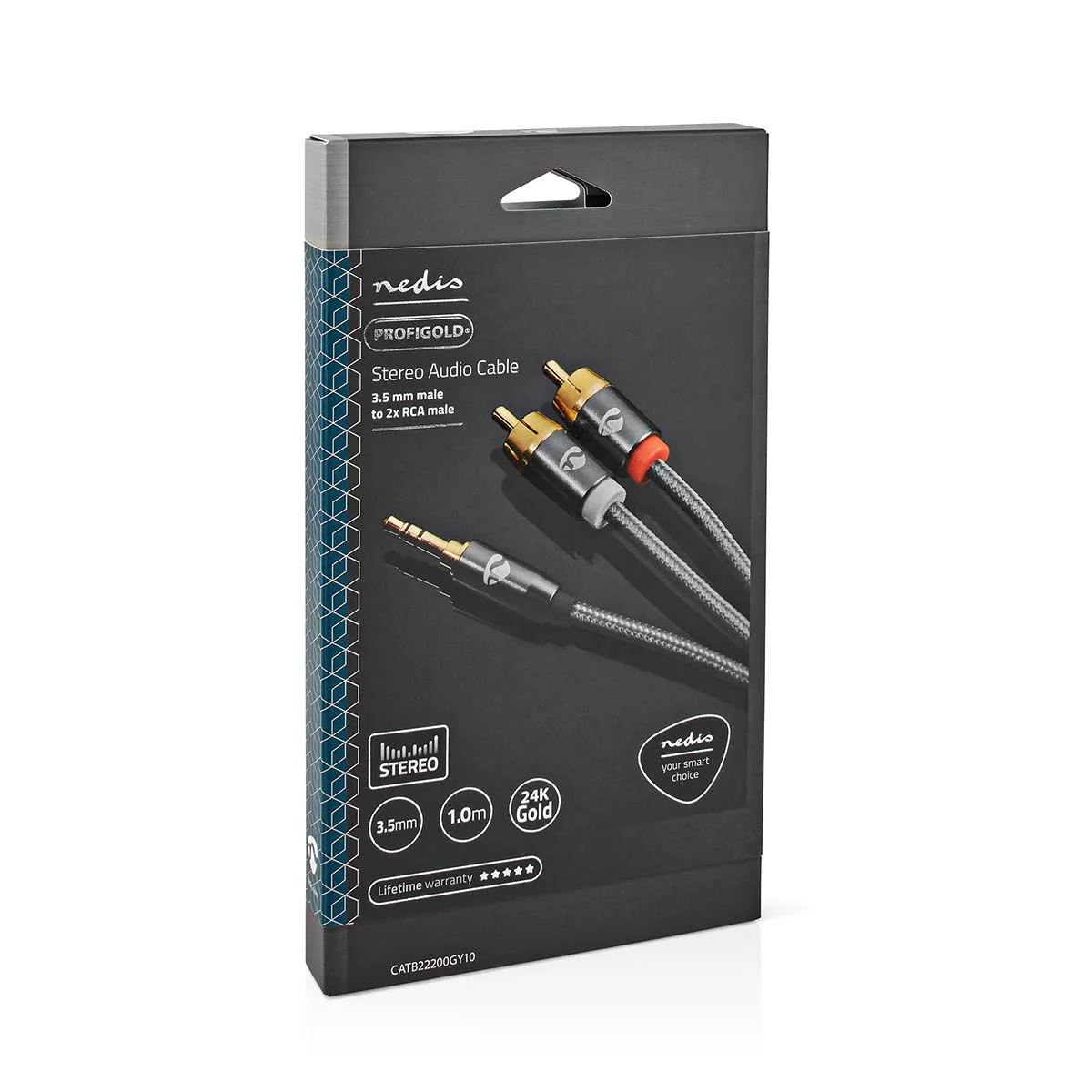 Stereo-Audiokabel 3,5 mm Male - 2x RCA Male - Verguld - Image 10