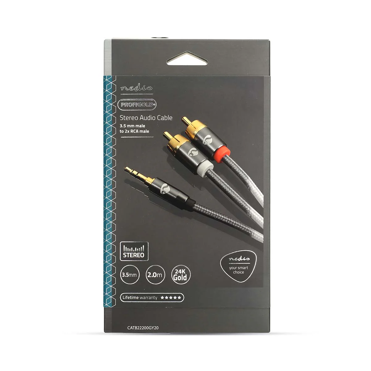 Stereo-Audiokabel 3,5 mm Male - 2x RCA Male - Verguld - Image 11