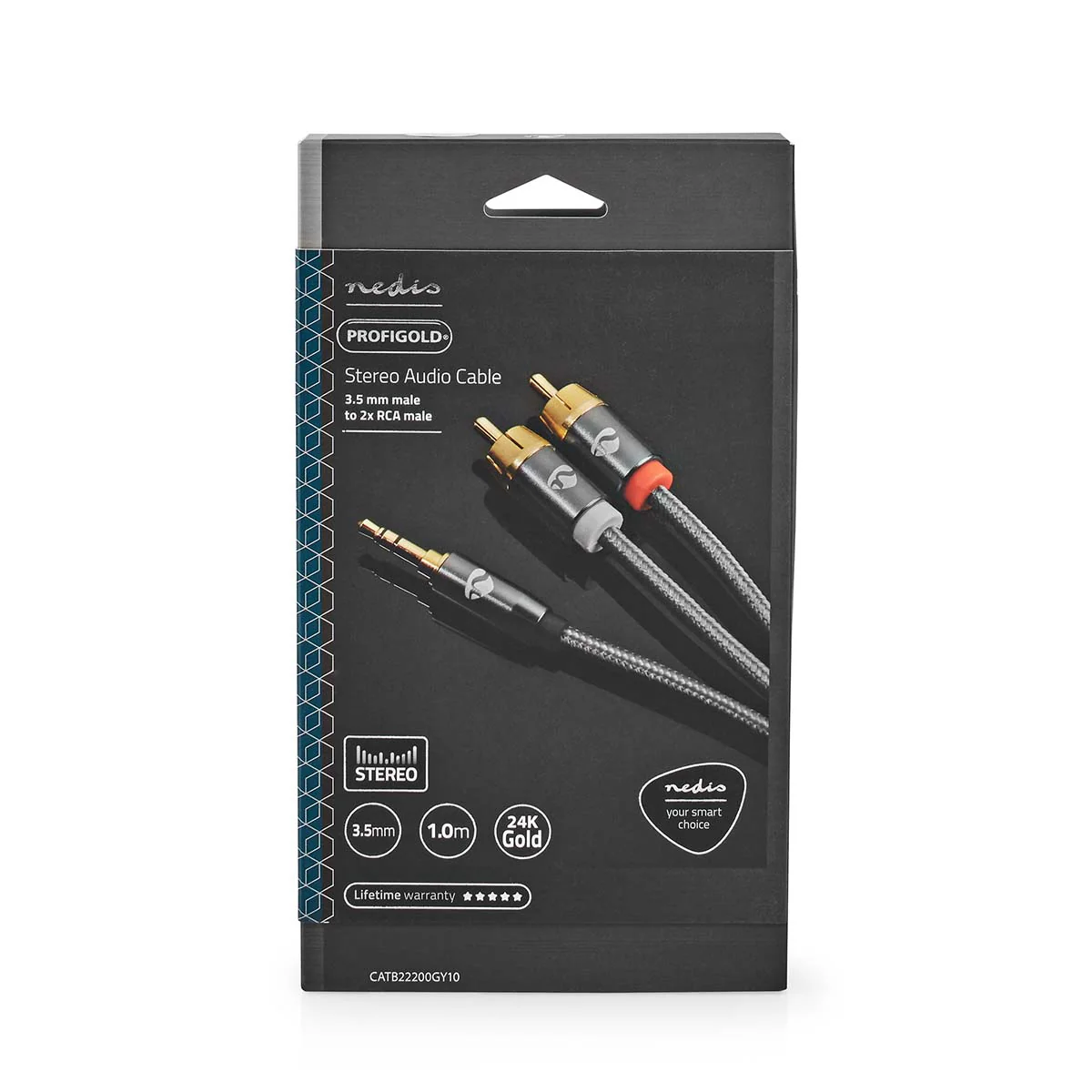 Stereo-Audiokabel 3,5 mm Male - 2x RCA Male - Verguld - Image 7