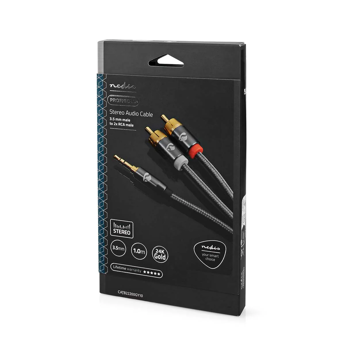 Stereo-Audiokabel 3,5 mm Male - 2x RCA Male - Verguld - Image 8