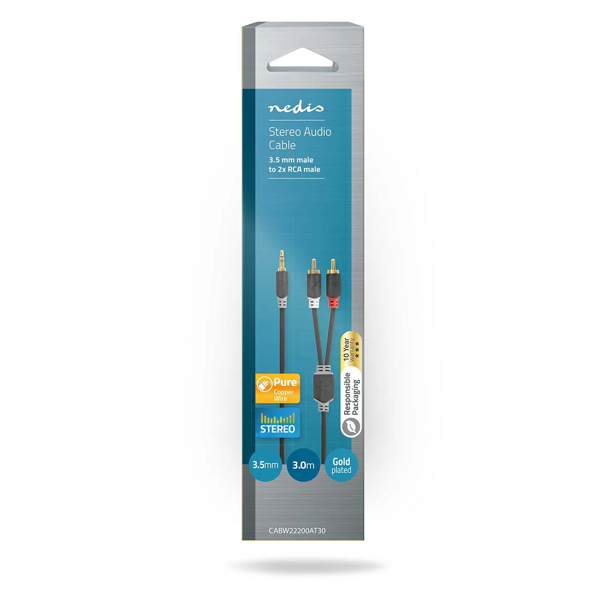 Stereo-Audiokabel 3,5 mm Male - 2x RCA Male - Verguld - Image 6