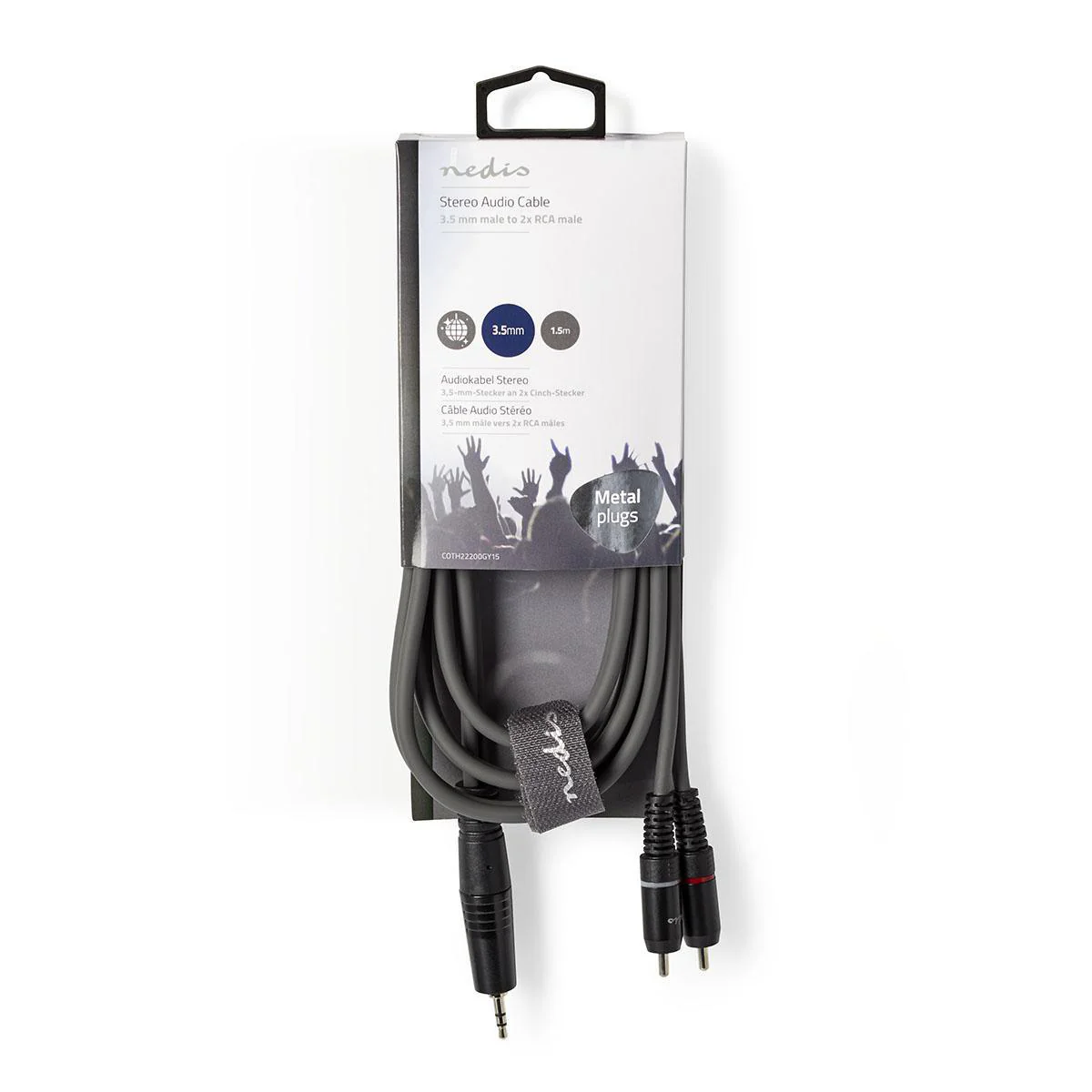 Stereo-Audiokabel 3,5 mm Male - 2x RCA Male - Vernikkeld - Image 4