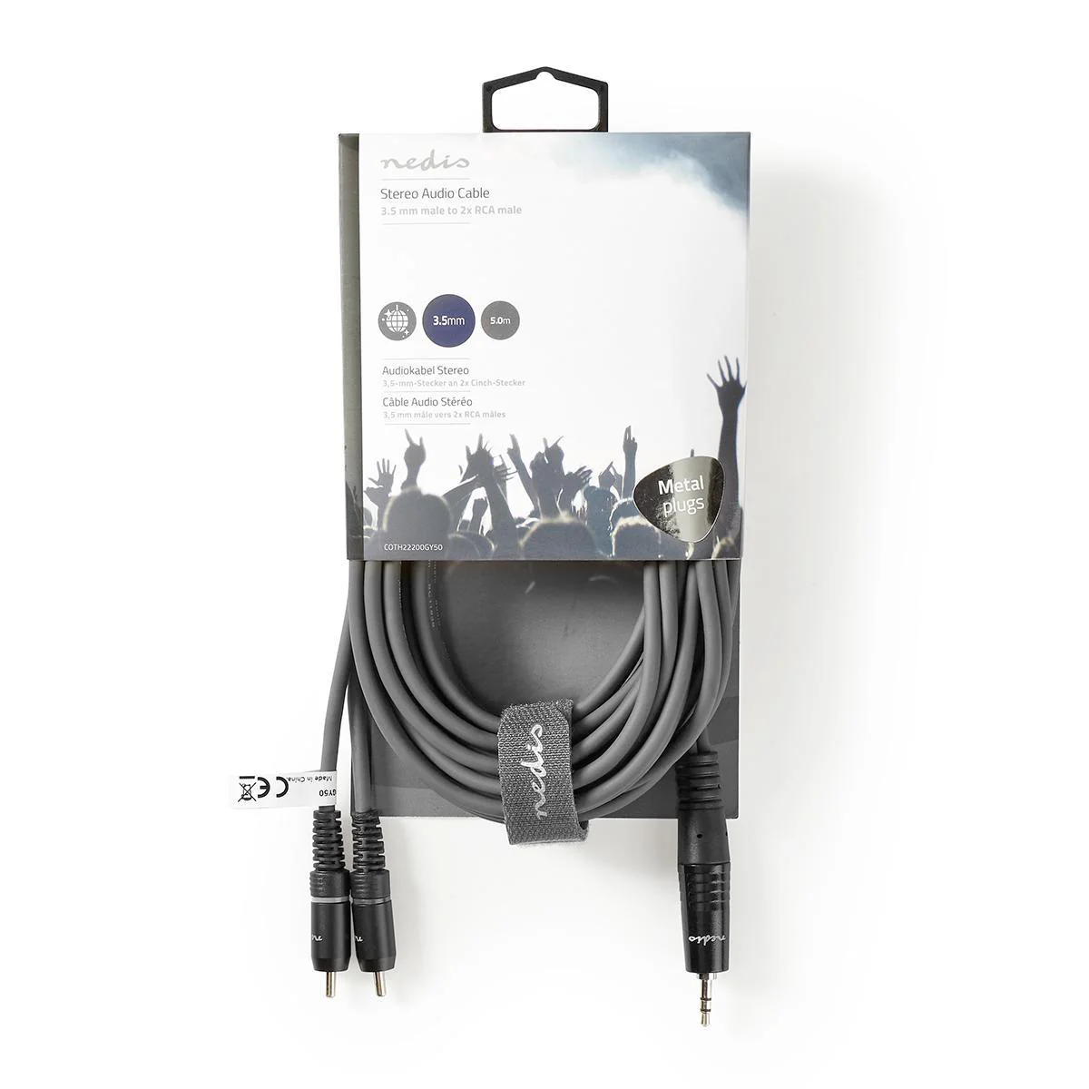 Stereo-Audiokabel 3,5 mm Male - 2x RCA Male - Vernikkeld - Image 5