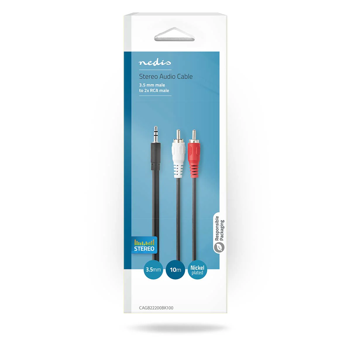Stereo-Audiokabel 3,5 mm Male - 2x RCA Male - Vernikkeld - Image 4