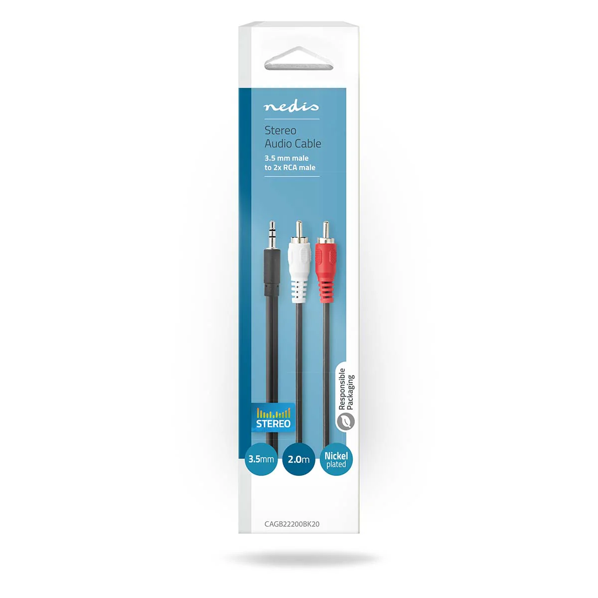 Stereo-Audiokabel 3,5 mm Male - 2x RCA Male - Vernikkeld - Image 6