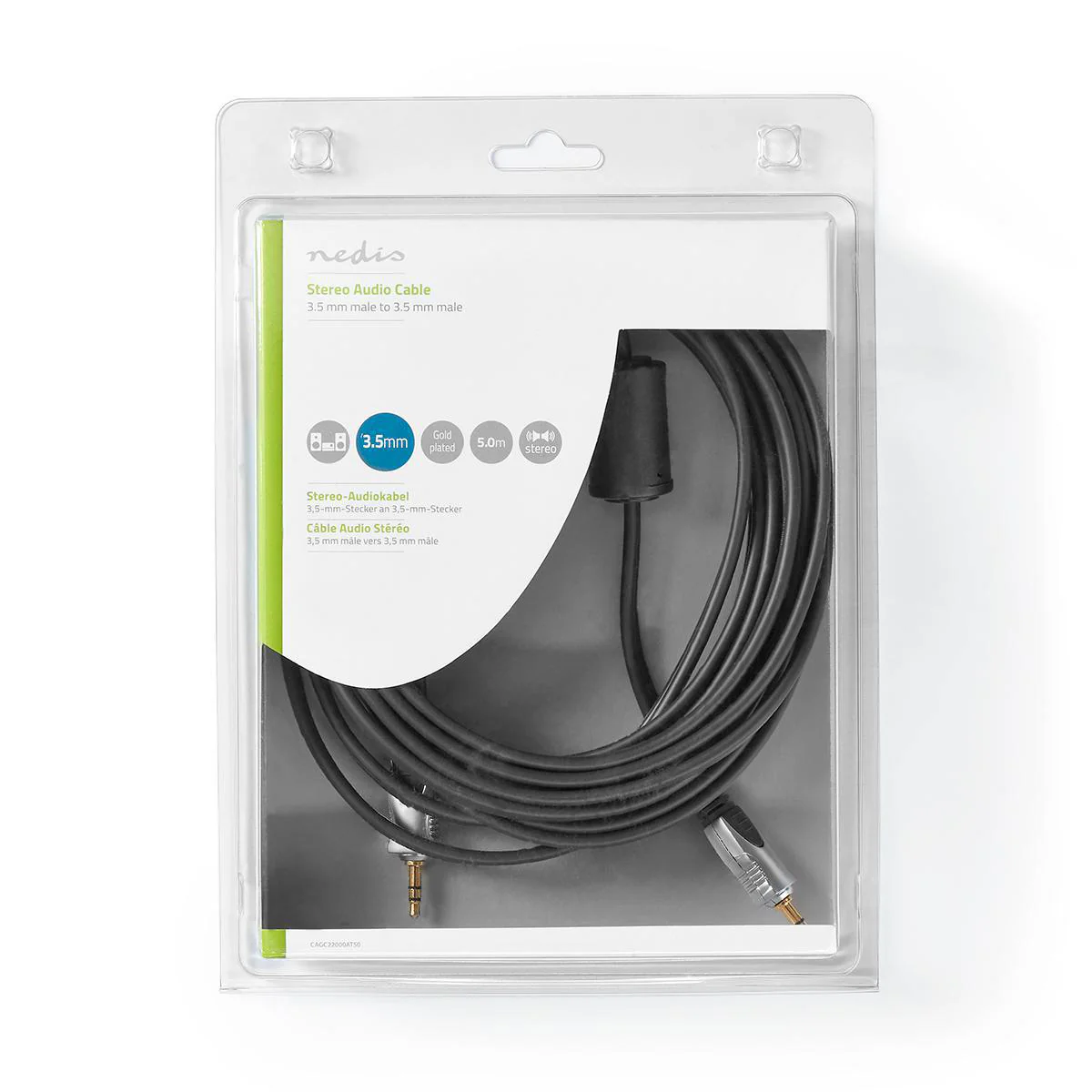 Stereo-Audiokabel 3,5 mm Male - 3,5 mm Male - Verguld - Image 4