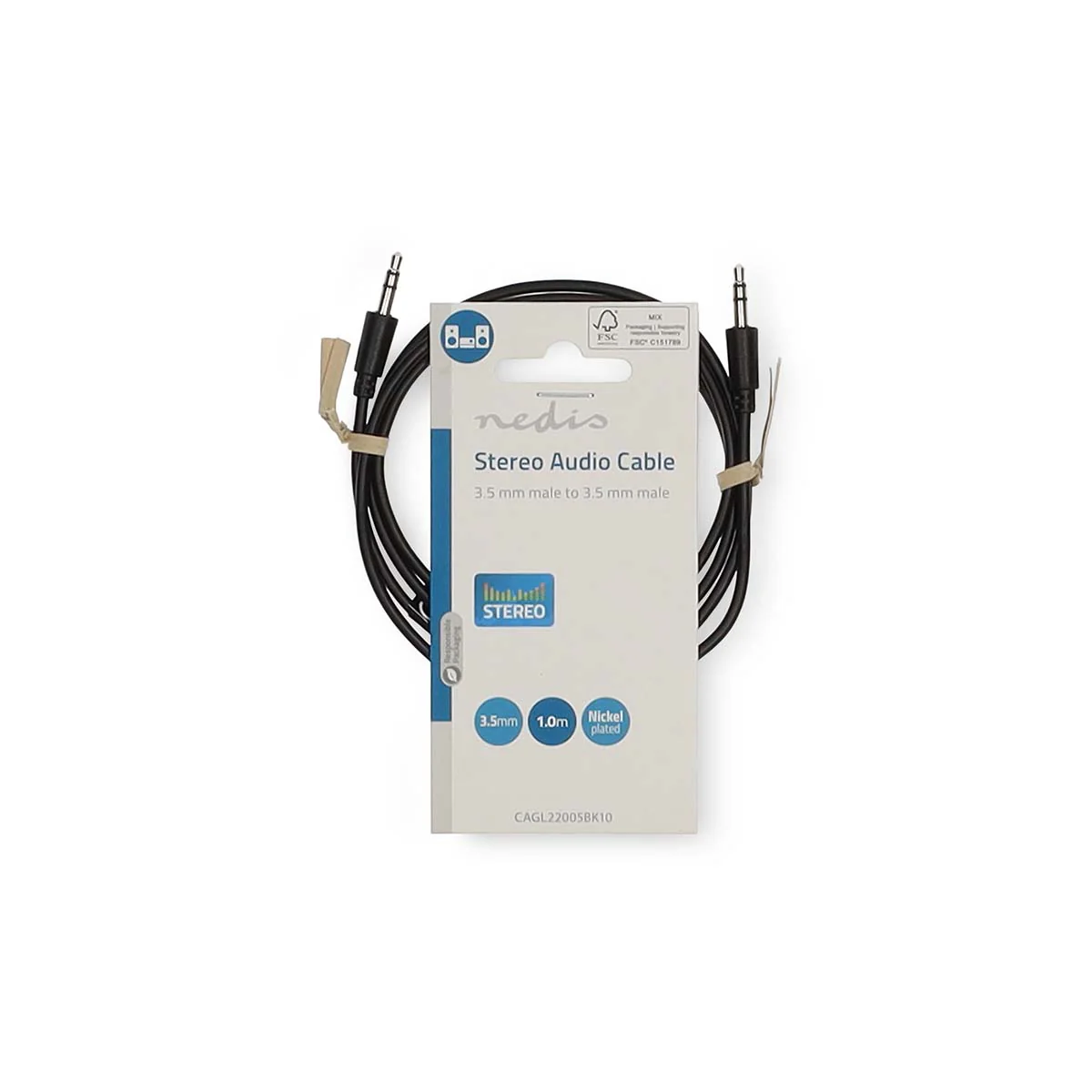 Stereo-Audiokabel 3,5 mm Male - 3,5 mm Male - Vernikkeld - Image 3