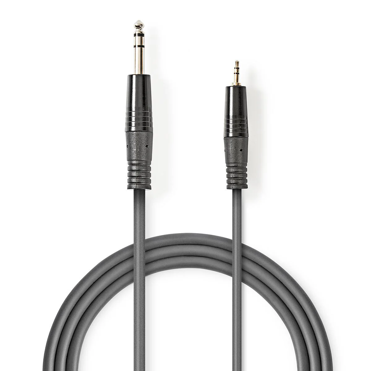 Stereo-Audiokabel 6,35 mm Male - 3,5 mm Male - Vernikkeld