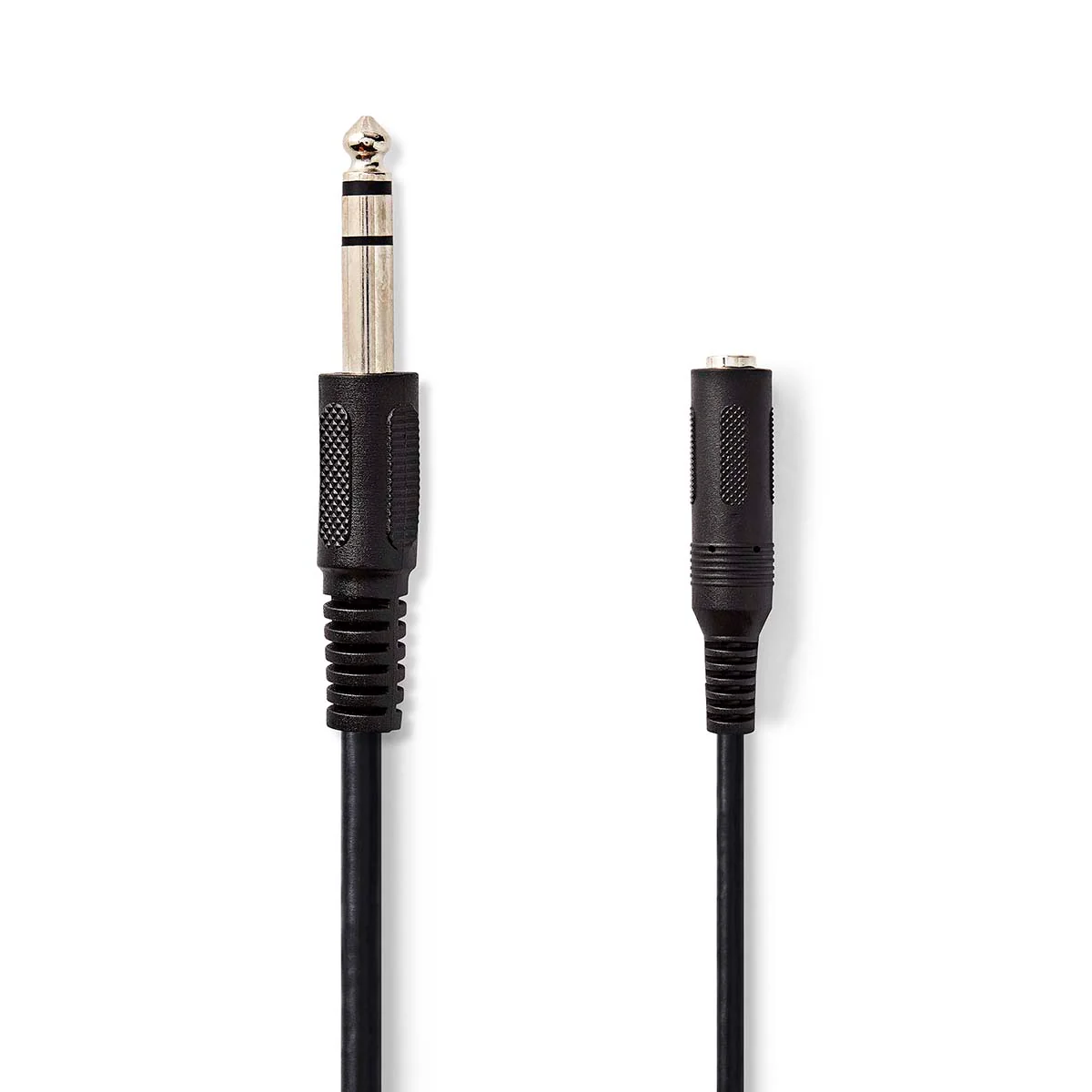 Stereo-Audiokabel 6,35 mm Male - 6,35 mm Female - Vernikkeld
