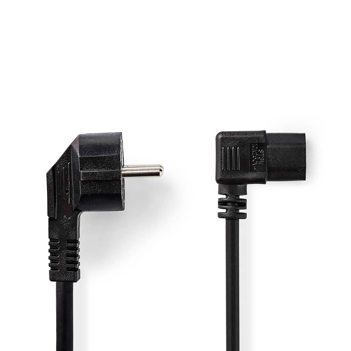 Stroomkabel Type F (CEE 7/7) Male - IEC-320-C13 - Gehoekt