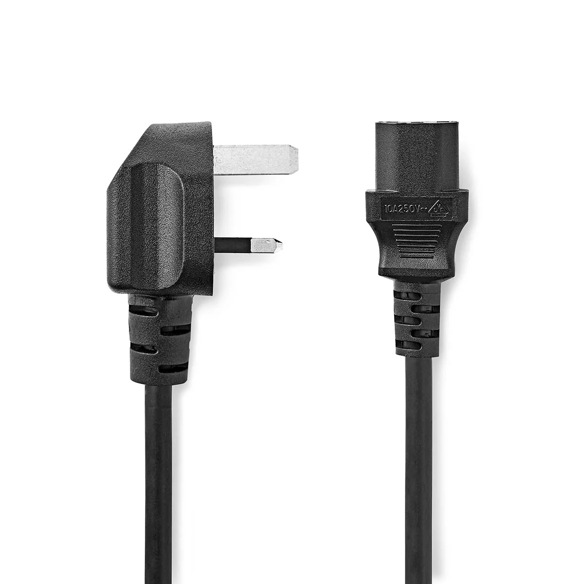 Stroomkabel UK Male - IEC-320-C13 - Gehoekt