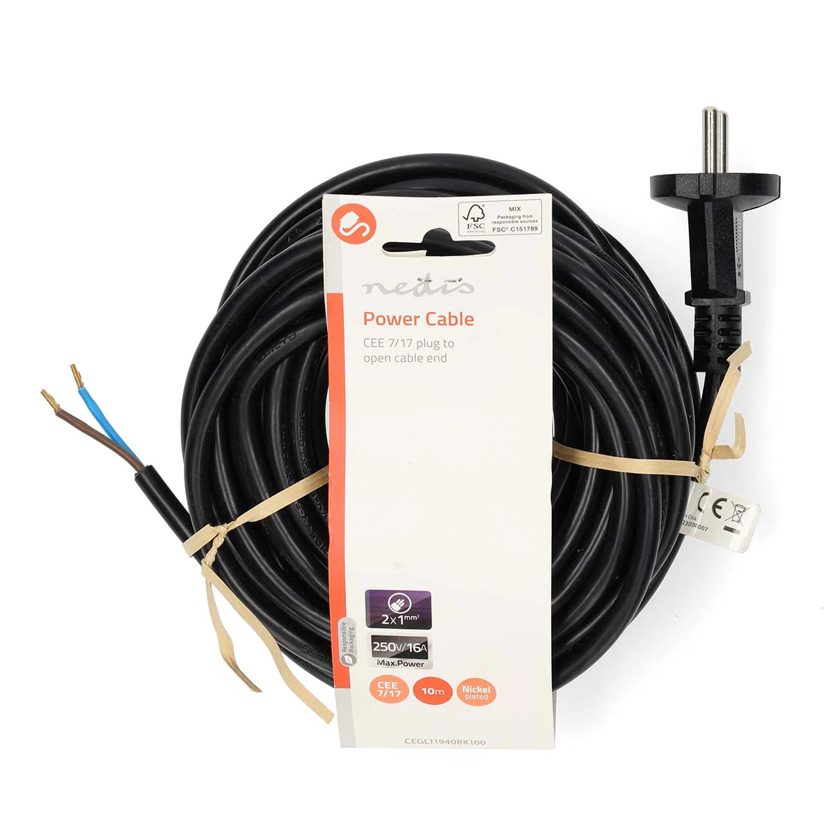 Stroomkabel voor Stofzuiger Euro / Type-C (CEE 7/17) - 250 V AC - 16A - Image 4
