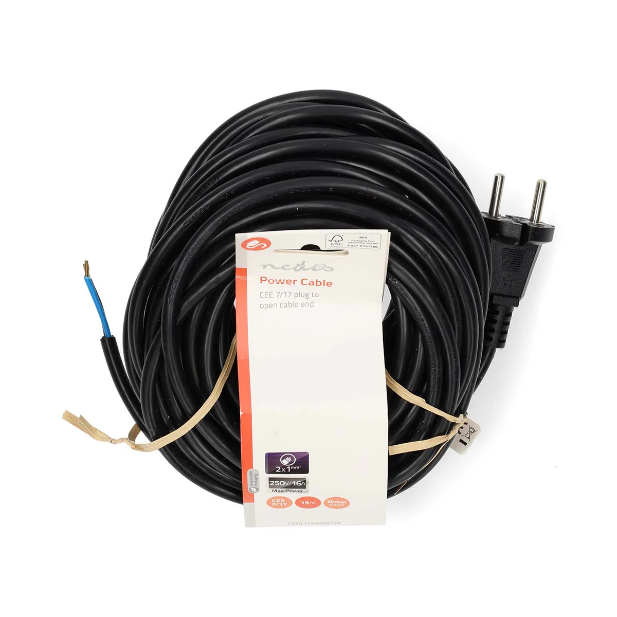 Stroomkabel voor Stofzuiger Euro / Type-C (CEE 7/17) - 250 V AC - 16A - Image 5