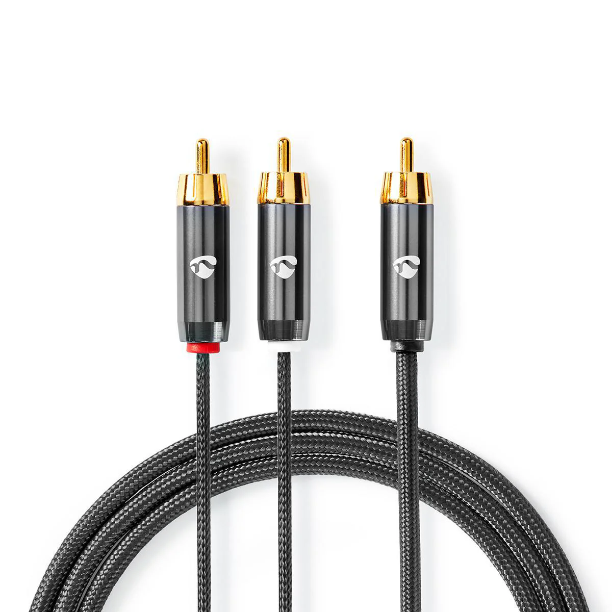 Subwoofer-Kabel RCA Male - 2x RCA Male - Verguld