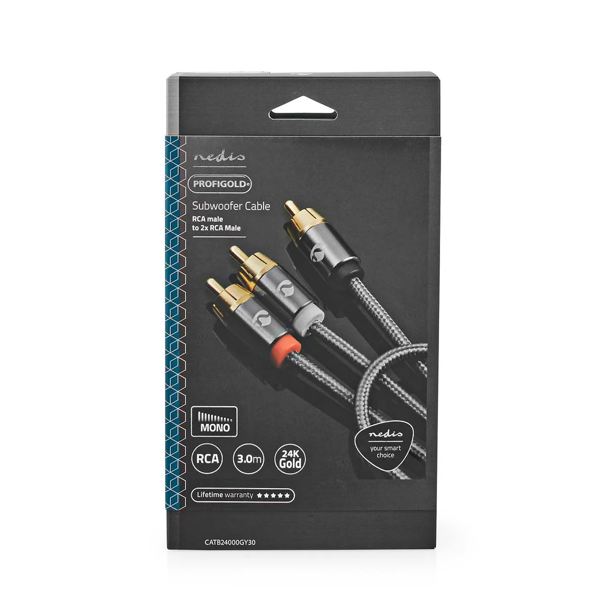 Subwoofer-Kabel RCA Male - 2x RCA Male - Verguld - Image 8