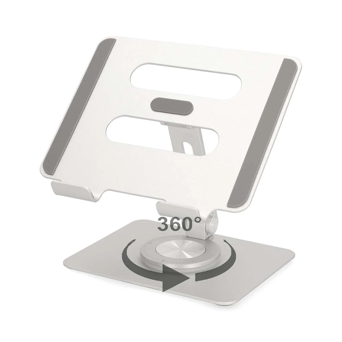 Tablet Standaard Draai- en Kantelbaar - Zilver