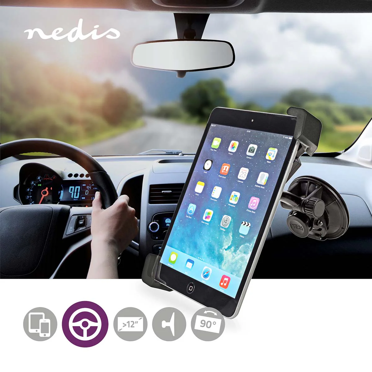 Tablethouder Auto 12" - Autoraam en Hoofdsteun - Verstelbaar - Image 19