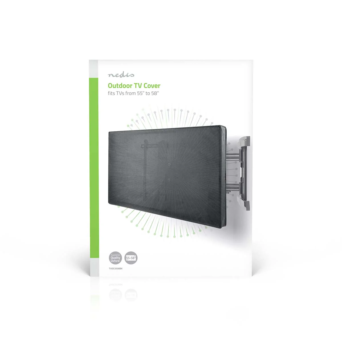 TV-Beschermhoes voor Buiten Scherm afmeting: 55 - 58" - Supreme Quality Oxford - Zwart - Image 11