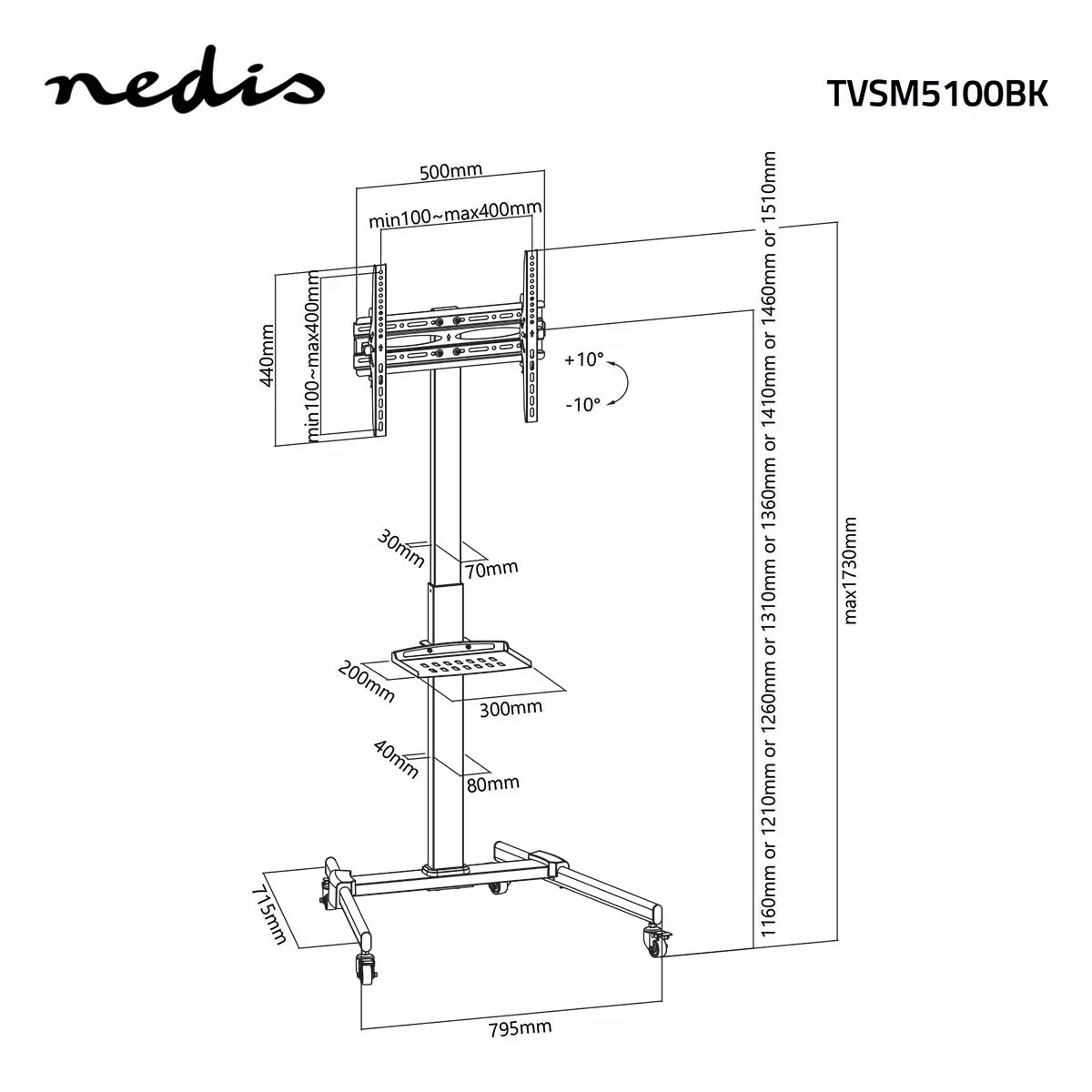 TV Vloerstandaard 32 - 55" - Maximaal schermgewicht: 35 kg - Premium Kolomontwerp - Image 12