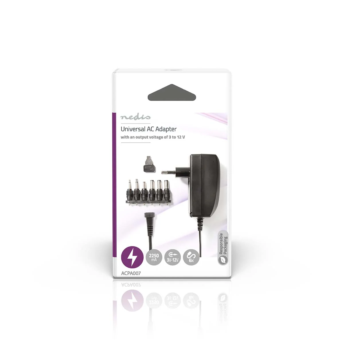 Universele AC-Stroomadapter 27W - 3 / 4.5 / 6 / 7.5 / 9 / 12 V DC - 1.80m - Image 4