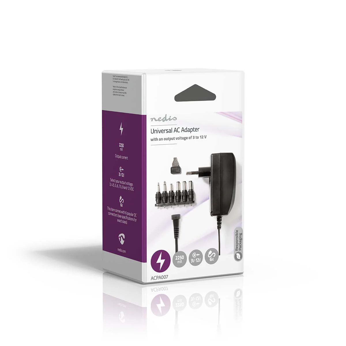 Universele AC-Stroomadapter 27W - 3 / 4.5 / 6 / 7.5 / 9 / 12 V DC - 1.80m - Image 6