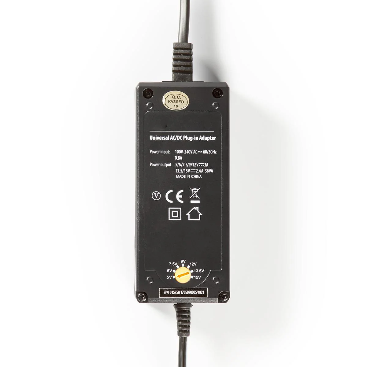 Universele AC-Stroomadapter 36W - 5 / 6 / 7.5 / 9 / 12 / 13.5 / 15 V DC - 3.60m - Image 3