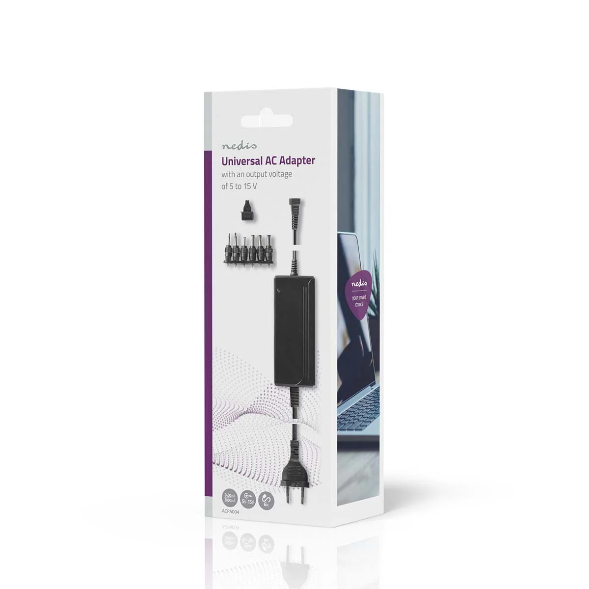 Universele AC-Stroomadapter 36W - 5 / 6 / 7.5 / 9 / 12 / 13.5 / 15 V DC - 3.60m - Image 5