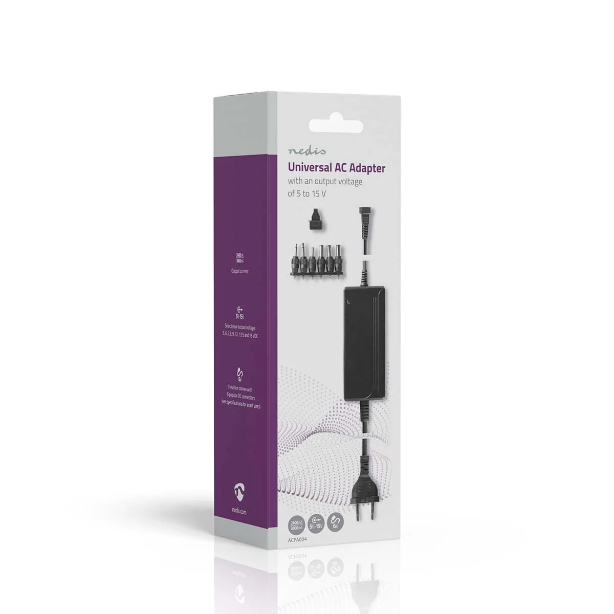 Universele AC-Stroomadapter 36W - 5 / 6 / 7.5 / 9 / 12 / 13.5 / 15 V DC - 3.60m - Image 6